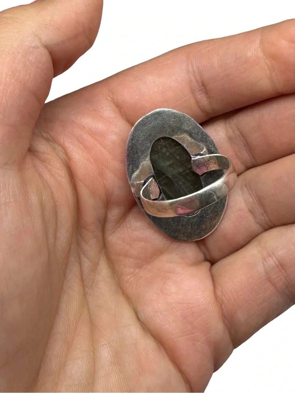 Labradorite Ring Size 10 925 Sterling Silver Overlay